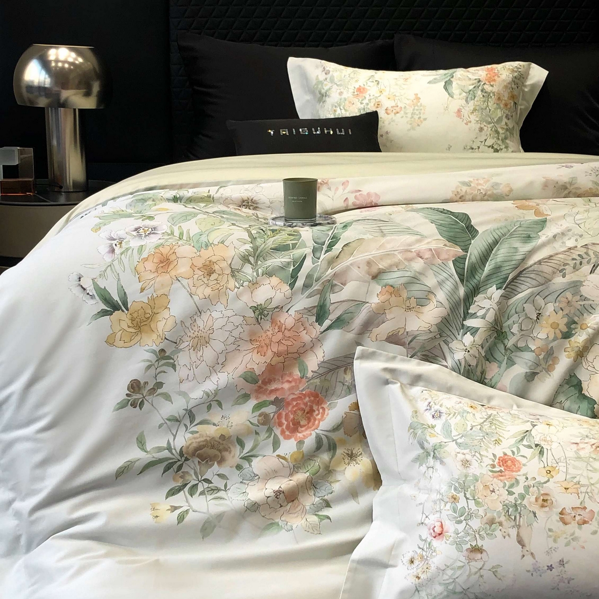 91家纺网 家纺一手货源 找家纺 （总）2025新款高支高密长绒棉大版数码印花双拼系列四件套【券后不低于388】