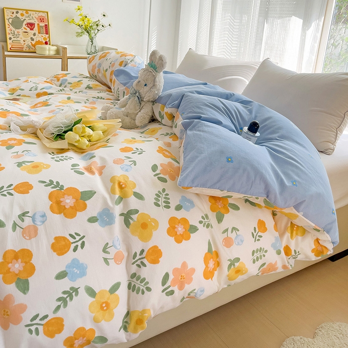 91家纺网 家纺一手货源 找家纺 依庭 2025新款全棉印花花卉款四件套单品系列-单被套 迎曼