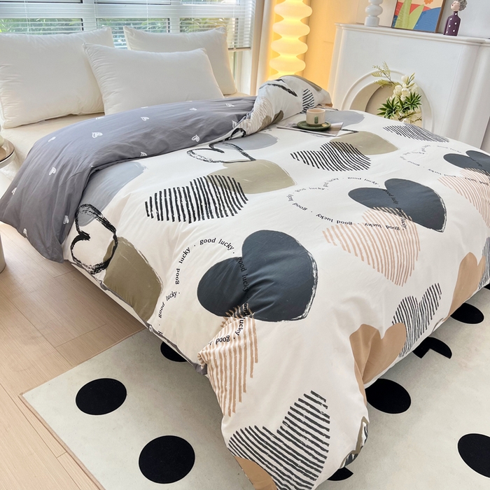 91家纺网 家纺一手货源 找家纺 依庭 2025新款全棉印花花卉款四件套单品系列-单被套 卡布奇诺