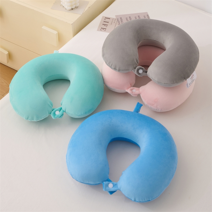 91家纺网 家纺一手货源 找家纺 大熊枕芯 2025新款u型记忆棉枕枕头枕芯 u型记忆枕-粉30*30*10cm