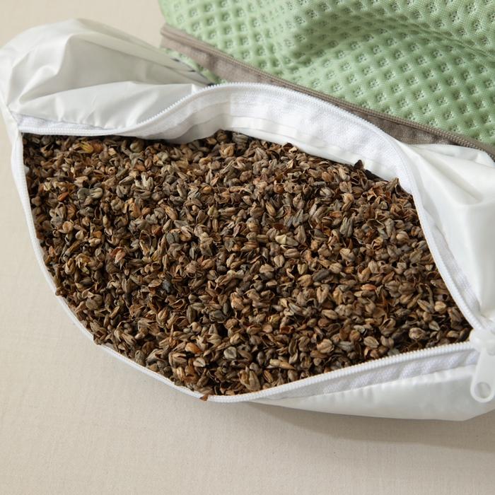 91家纺网 家纺一手货源 找家纺 织布人 2025新款荞麦枕夏季凉感豆豆枕茶叶枕夏凉荞麦枕学生成人家用硬枕 凉豆豆款-四面绿色茶香枕