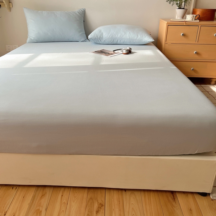 91家纺网 家纺一手货源 找家纺 蜜宿 2025新款A类全棉人字纹床笠（加高） 床笠：樱兰