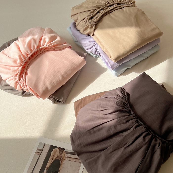 91家纺网 家纺一手货源 找家纺 蜜宿 2025新款A类全棉人字纹床笠（加高） 组合图