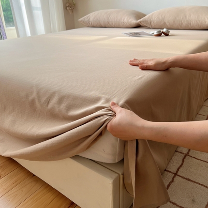 蜜宿 2025新款A类全棉人字纹床单 床单：奶咖