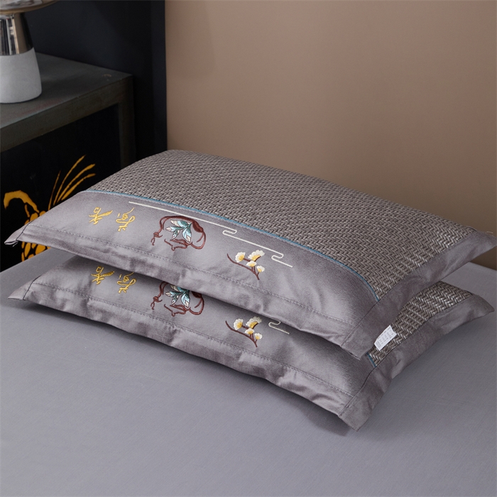 91家纺网 家纺一手货源 找家纺 织布人 2025新款荞麦枕夏季凉感科技布PE藤枕夏凉枕头成人家用防出汗枕头 夏凉科技布PE藤枕-灰色【茶香枕】 