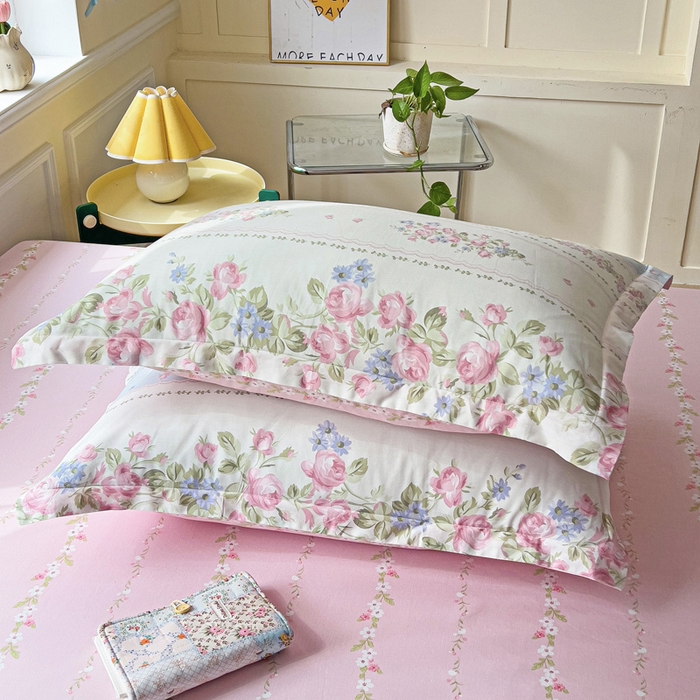 91家纺网 家纺一手货源 找家纺 依庭 2025新款全棉印花花卉款四件套单品系列-单枕套 云听若舞