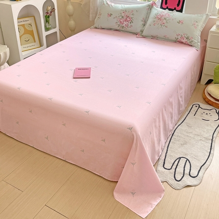 91家纺网 家纺一手货源 找家纺 （总）依庭 2025新款全棉印花花卉款四件套单品系列-单床单