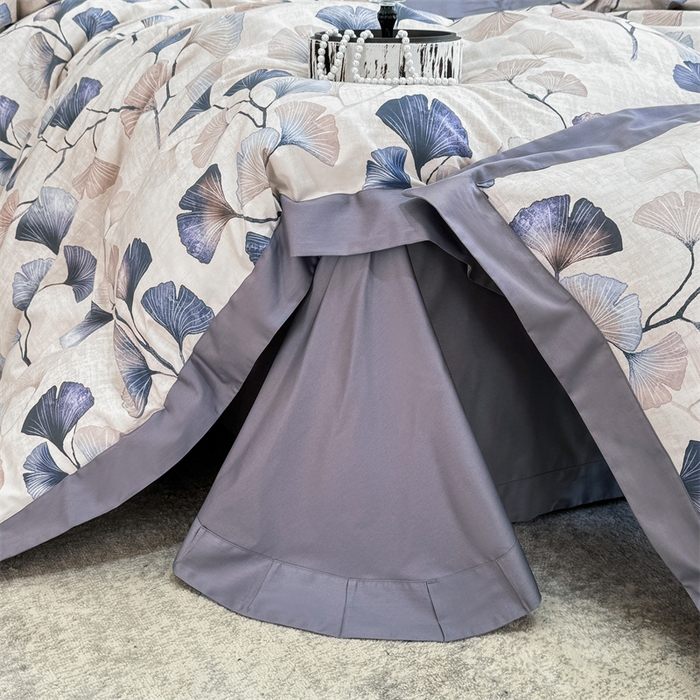 91家纺网 家纺一手货源 找家纺 宏羽纺家纺 2025年高支高密大版数码印花春夏新品 叶意浓