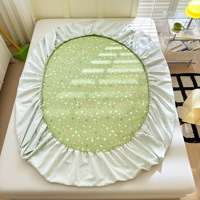 91家纺网 家纺一手货源 找家纺 2025新款老粗布三件套-床笠款 春色