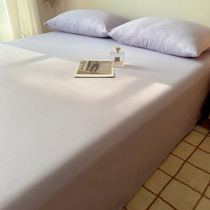 91家纺网 家纺一手货源 找家纺 蜜宿 2025新款A类全棉人字纹床单 床单：梦紫