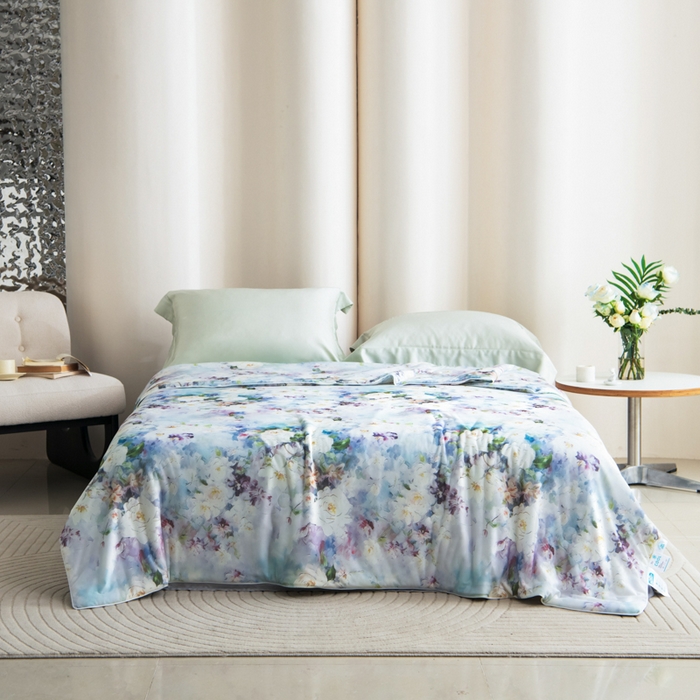 91家纺网 家纺一手货源 找家纺 好老表被业 2025新款亲肤舒适3D印花凉感丝夏被夏凉被空调被 仙境