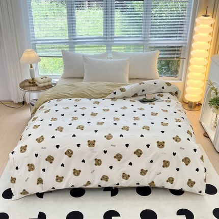 91家纺网 家纺一手货源 找家纺 （总）依庭 2025新款全棉印花花卉款四件套单品系列-单被套