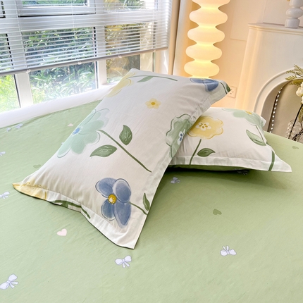 91家纺网 家纺一手货源 找家纺 （总）依庭 2025新款全棉印花花卉款四件套单品系列-单枕套