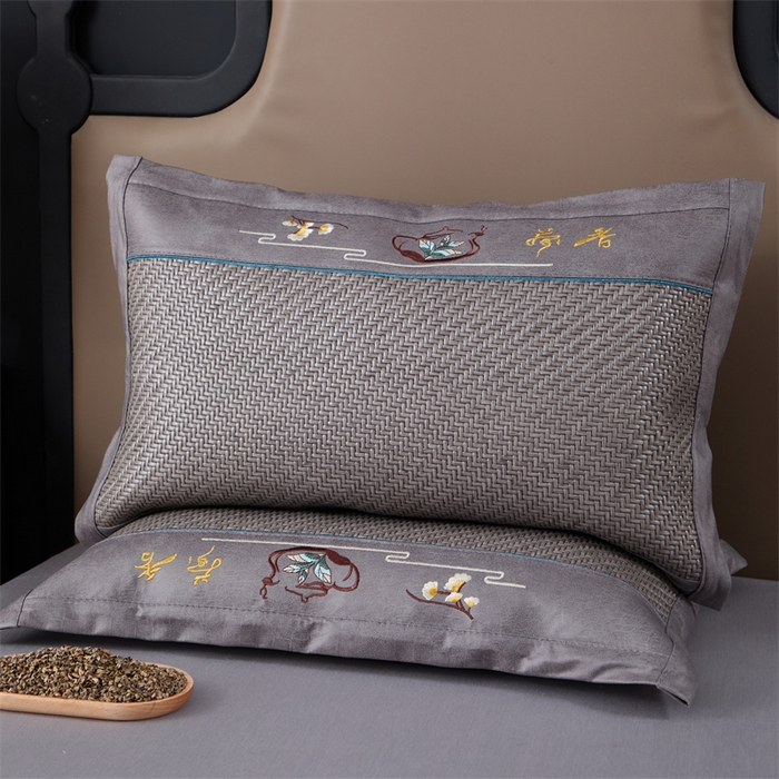 91家纺网 家纺一手货源 找家纺 织布人 2025新款荞麦枕夏季凉感科技布PE藤枕夏凉枕头成人家用防出汗枕头 夏凉科技布PE藤枕-灰色【茶香枕】 