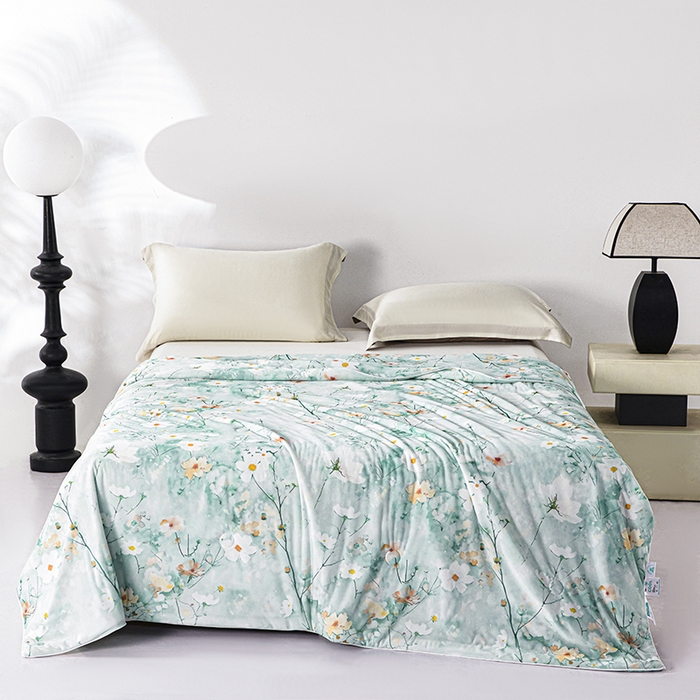 91家纺网 家纺一手货源 找家纺 好老表被业 2025新款亲肤舒适3D印花凉感丝夏被夏凉被空调被 似水流年