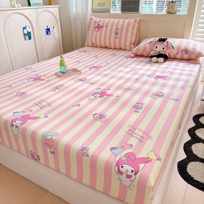 91家纺网 家纺一手货源 找家纺 2025新款老粗布三件套-床笠款 美乐蒂