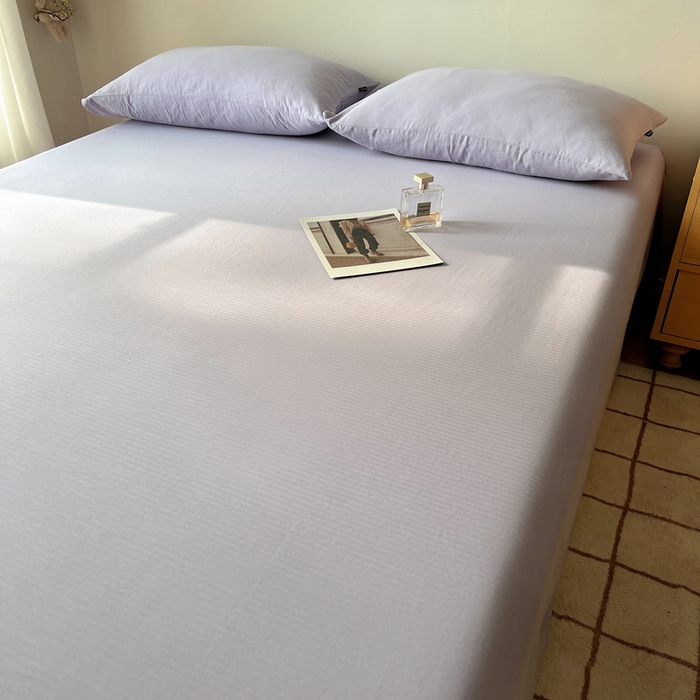 91家纺网 家纺一手货源 找家纺 蜜宿 2025新款A类全棉人字纹床单 床单：梦紫