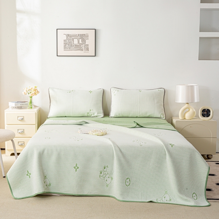 91家纺网 家纺一手货源 找家纺 （总）梦初语 2025新款A类华夫格冰豆豆夏被子针织提花凉感夏凉被单双人空调被可机水洗