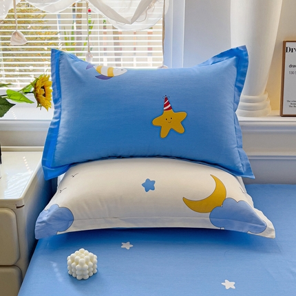 依庭 2025新款全棉印花花卉款四件套单品系列-单枕套 水上乐园