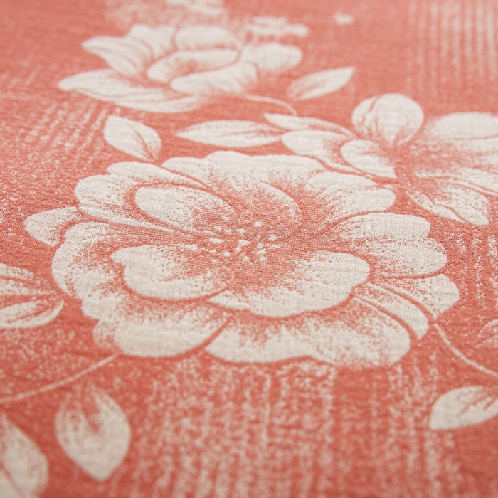 91家纺网 家纺一手货源 找家纺 鲁爱家纺供货 2025新款全棉色织双层纱纽扣款四件套 云纱-桔红