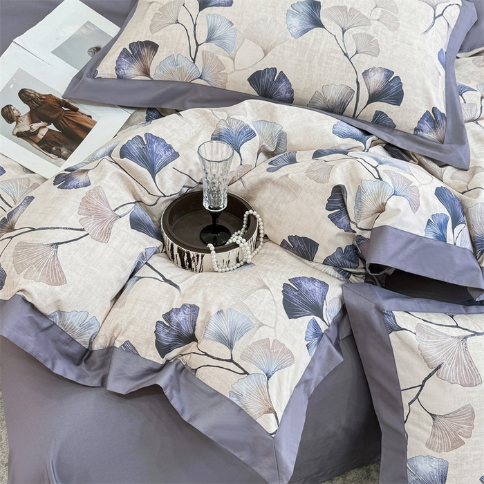 91家纺网 家纺一手货源 找家纺 宏羽纺家纺 2025年高支高密大版数码印花春夏新品 叶意浓