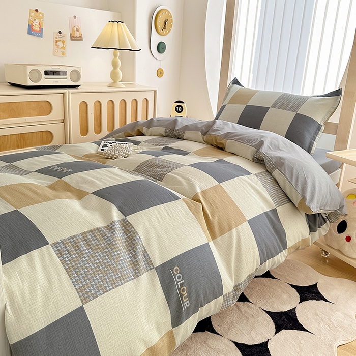 91家纺网 家纺一手货源 找家纺 卡普 2025新款爆款加厚卡通小清新全棉纯棉学生宿舍三件套床笠隔天可拿雅格