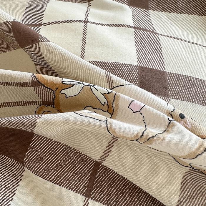 91家纺网 家纺一手货源 找家纺 卡普 2025新款爆款加厚卡通小清新全棉纯棉学生宿舍三件套床笠隔天可拿休闲小熊