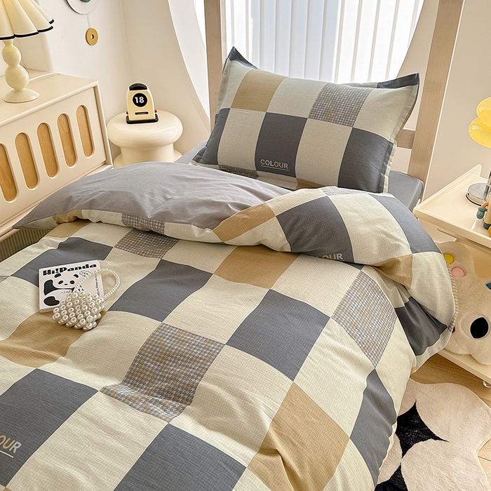 91家纺网 家纺一手货源 找家纺 卡普 2025新款爆款加厚卡通小清新全棉纯棉学生宿舍三件套床笠隔天可拿雅格