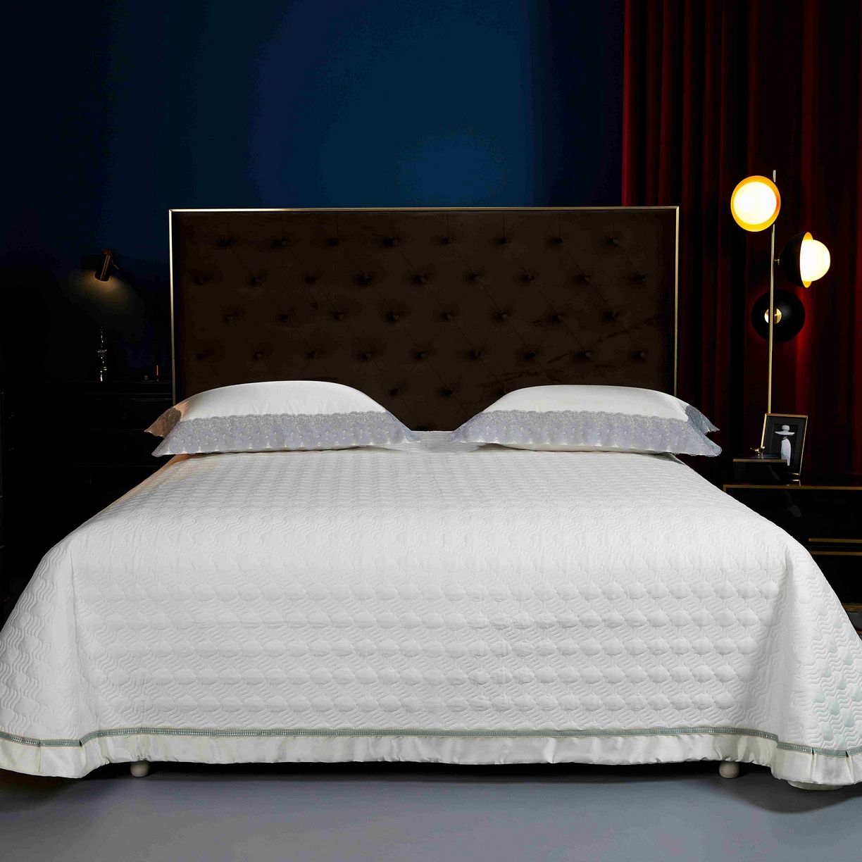 91家纺网 家纺一手货源 找家纺 缔缦 2025新款高端居家轻奢系列AB版真丝棉长绒棉四件套 繁星话语 奶白