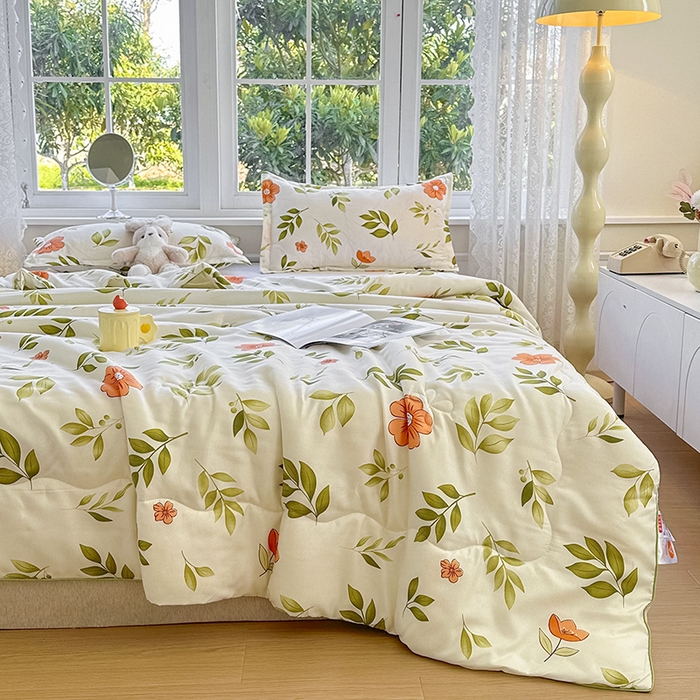 91家纺网 家纺一手货源 找家纺 友承家纺 2025新款A类母婴级大豆夏被夏凉被空调被 青柠薄荷