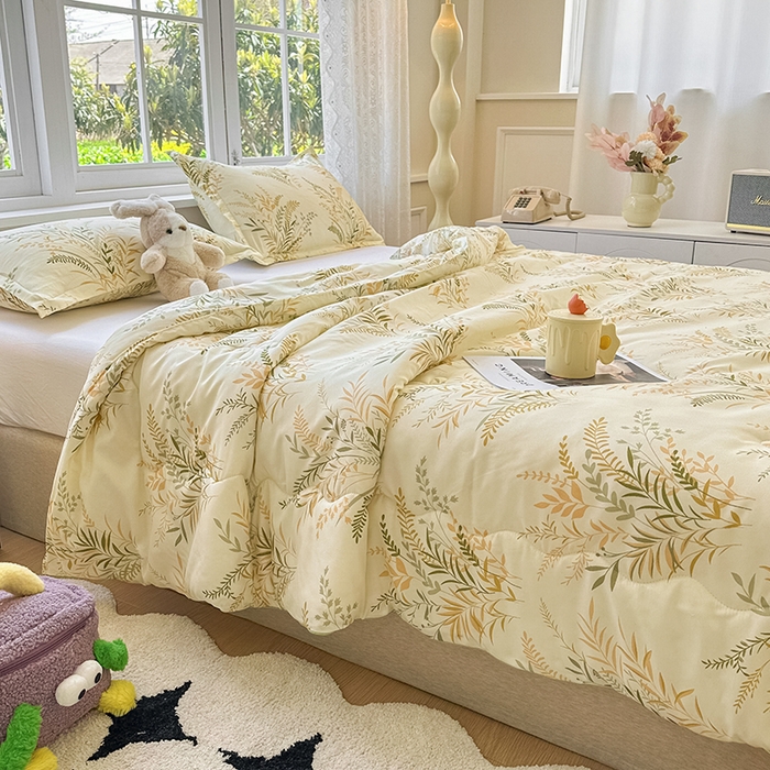 91家纺网 家纺一手货源 找家纺 友承家纺 2025新款A类母婴级大豆夏被夏凉被空调被 芳草