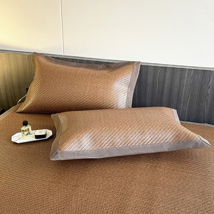 91家纺网 家纺一手货源 找家纺 阿牛席业 2025新款舒爽藤席系列-E-PE藤席 PE霸王藤-咖色