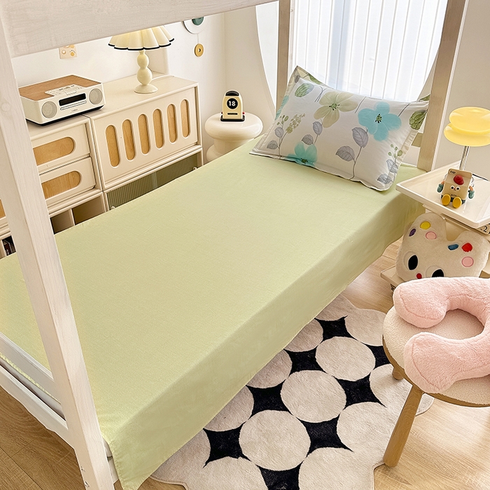 91家纺网 家纺一手货源 找家纺 卡普二店 2024新款爆款加厚卡通小清新全棉纯棉学生宿舍三件套床笠隔天可拿 花汀叶妤