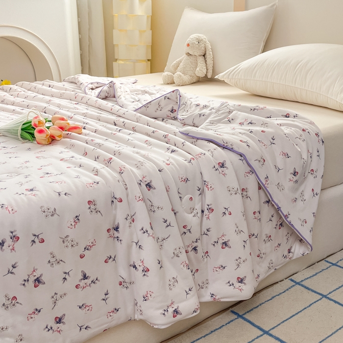 91家纺网 家纺一手货源 找家纺 龙图家纺 2025新款A类母婴针织棉夏被印花卡通凉感丝夏凉被空调被 长相思