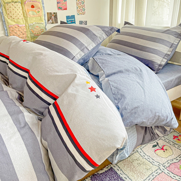 91家纺网 家纺一手货源 找家纺 卡普二店 2024新款爆款加厚卡通小清新全棉纯棉学生宿舍三件套床笠隔天可拿 沐光