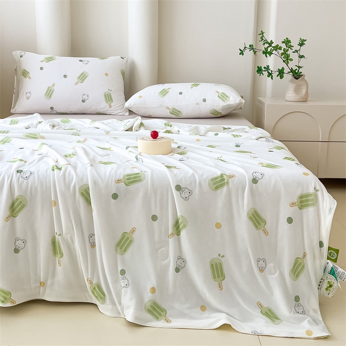 91家纺网 家纺一手货源 找家纺 （总）青螺家纺 2025新款凉感丝艾草抗菌驱蚊夏凉被空调被3D时尚数码花卉卡通被子（支持质检）