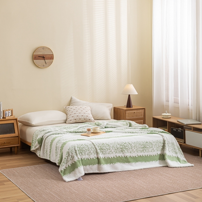 91家纺网 家纺一手货源 找家纺 （总）潮邦 2025新款阳离子柔云毯毛毯-素影雅韵系列【可供跨境电商可压缩】