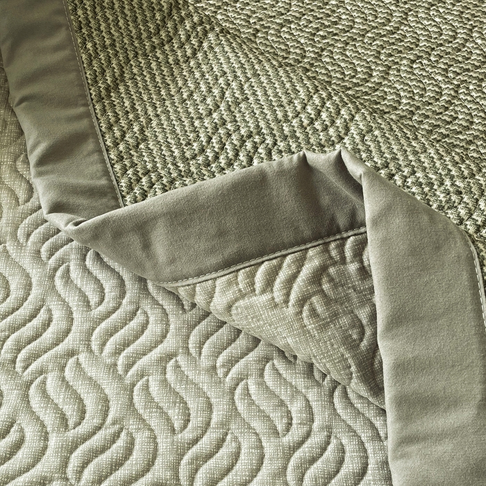 91家纺网 家纺一手货源 找家纺 大渔生活 2025新款磨毛夹棉床盖 青玉案