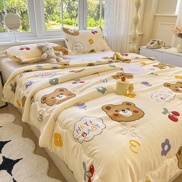 91家纺网 家纺一手货源 找家纺 友承家纺 2025新款A类母婴级大豆夏被夏凉被空调被 baby熊