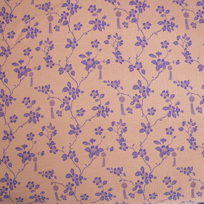 91家纺网 家纺一手货源 找家纺 鲁爱家纺供货 2025新款全棉色织双层纱纽扣四件套 春晖-紫罗兰