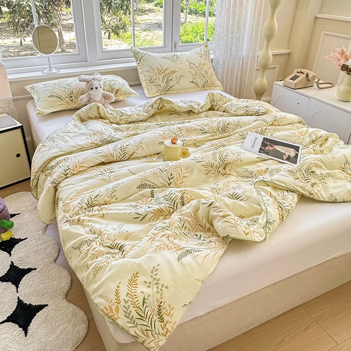 91家纺网 家纺一手货源 找家纺 友承家纺 2025新款A类母婴级大豆夏被夏凉被空调被 芳草