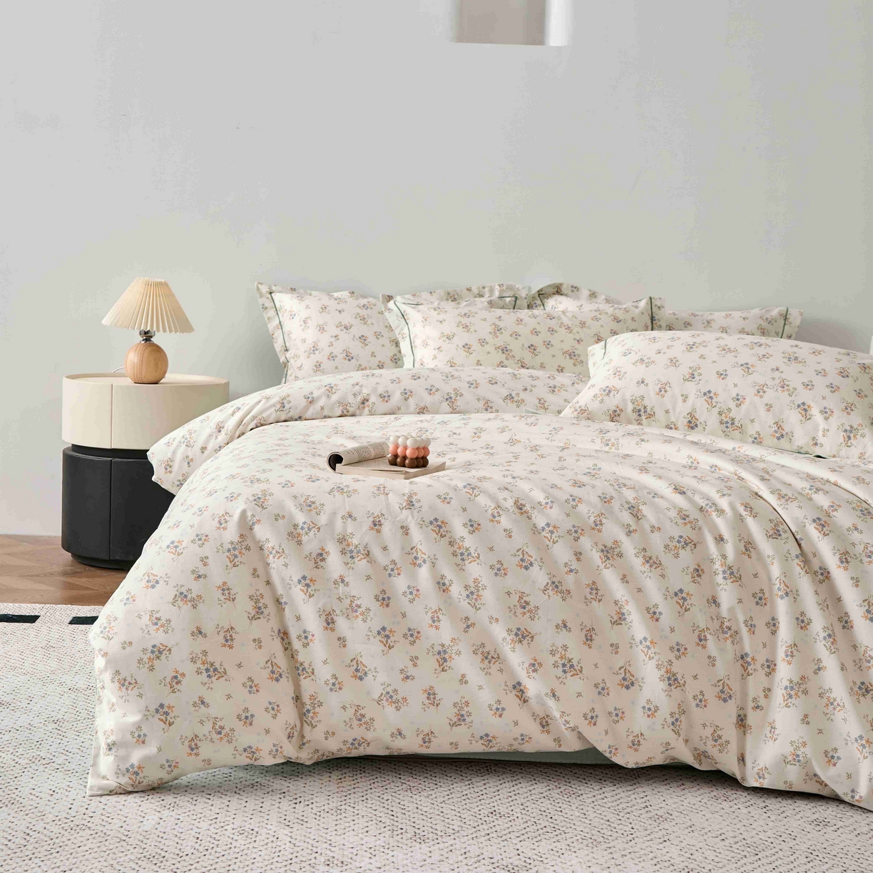 91家纺网 家纺一手货源 找家纺 丽卡家纺 2025新款100s高密新疆长绒棉纯棉四件套 蓝香清韵