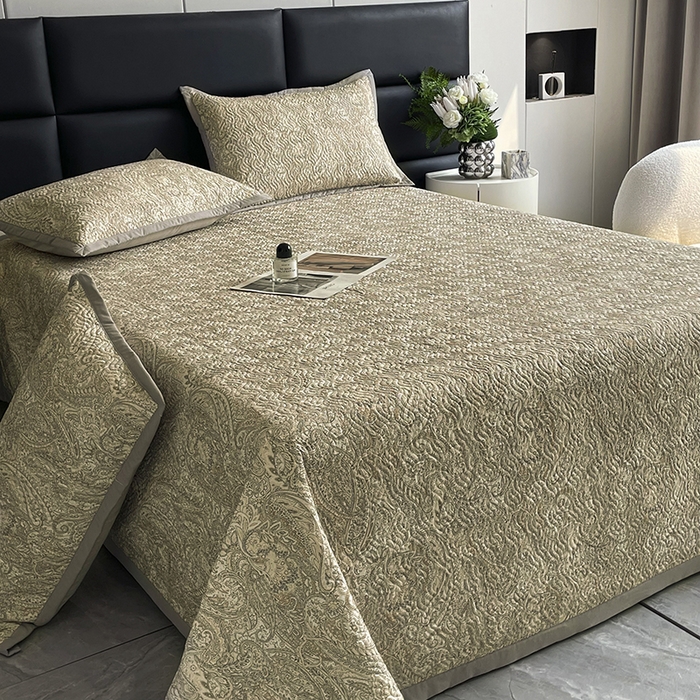 91家纺网 家纺一手货源 找家纺 大渔生活 2025新款磨毛夹棉床盖 流金岁月