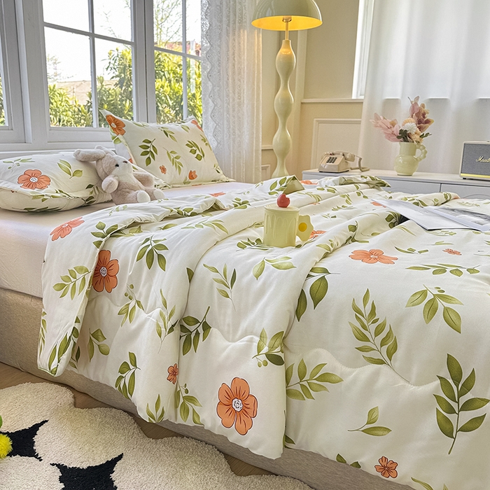 91家纺网 家纺一手货源 找家纺 友承家纺 2025新款A类母婴级大豆夏被夏凉被空调被 青柠薄荷