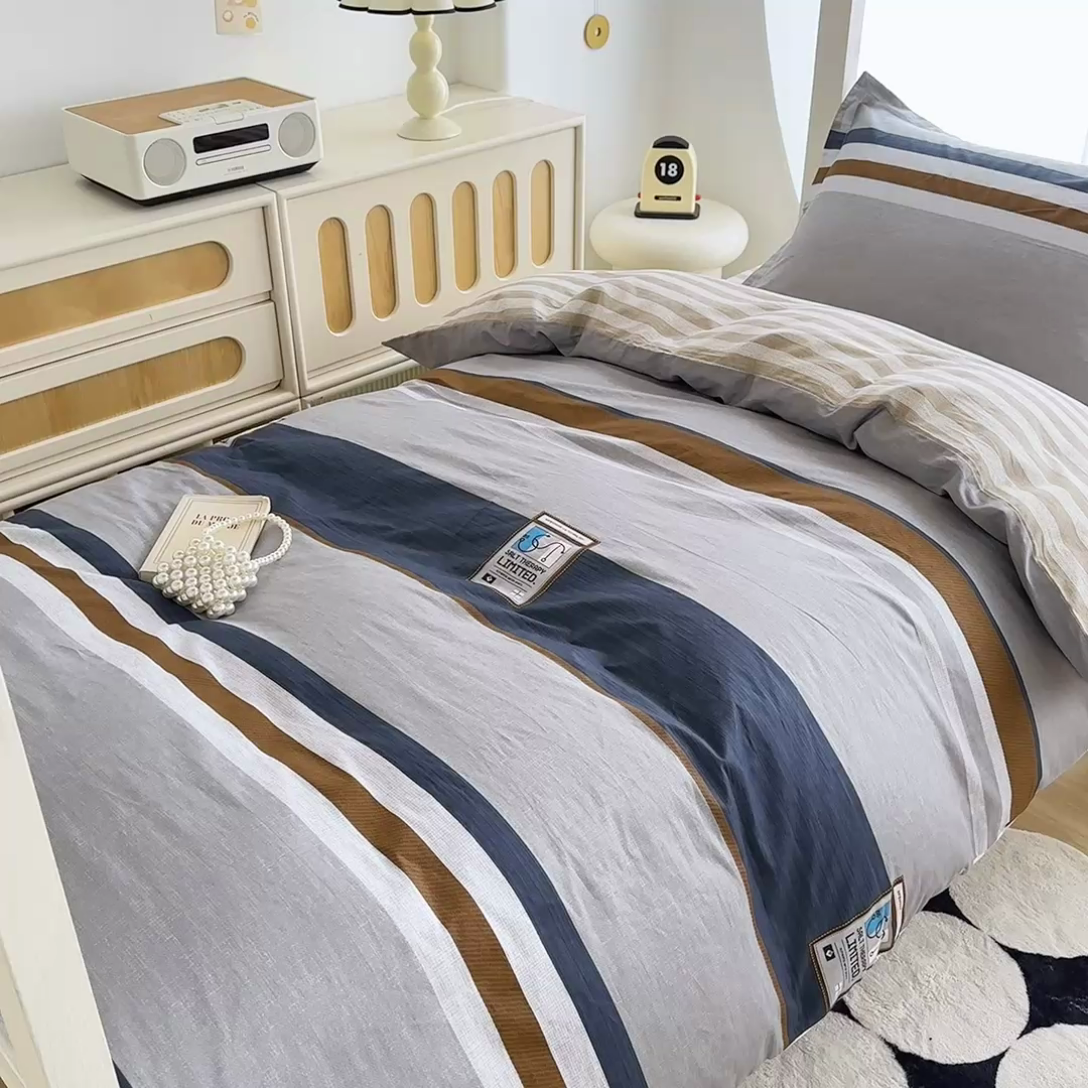 91家纺网 家纺一手货源 找家纺 卡普二店 2024新款爆款加厚卡通小清新全棉纯棉学生宿舍三件套床笠隔天可拿 摩根