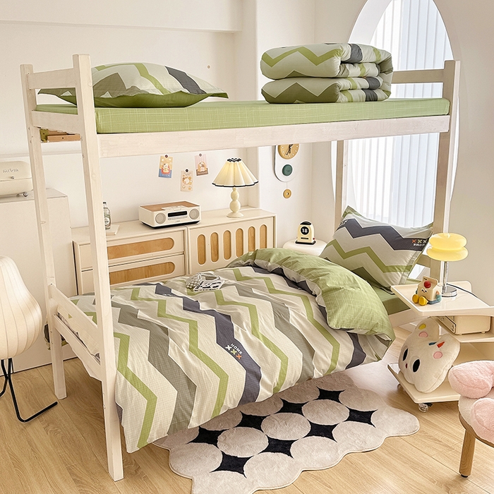 91家纺网 家纺一手货源 找家纺 卡普 2025新款爆款加厚卡通小清新全棉纯棉学生宿舍三件套床笠隔天可拿欧利