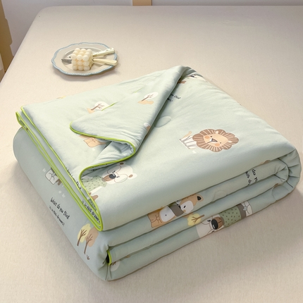 91家纺网 家纺一手货源 找家纺 （总）龙图家纺 2025新款A类母婴针织棉夏被印花卡通婴幼夏凉被空调被