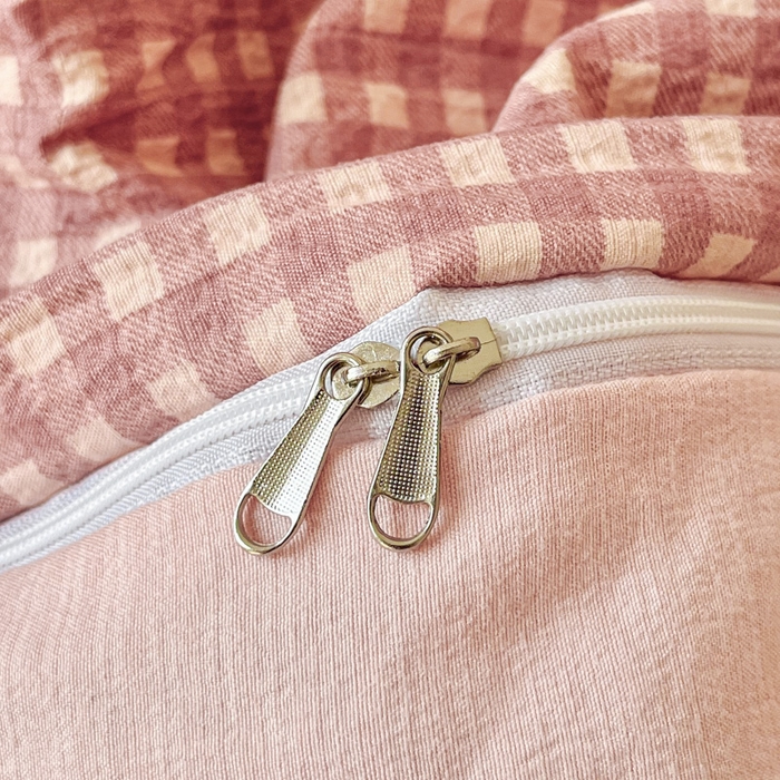 91家纺网 家纺一手货源 找家纺 （总）优米家纺 2025新款色织双层纱木棉四件套