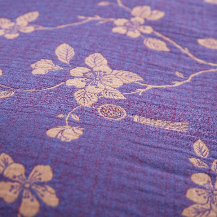 91家纺网 家纺一手货源 找家纺 鲁爱家纺供货 2025新款全棉色织双层纱纽扣四件套 春晖-紫罗兰