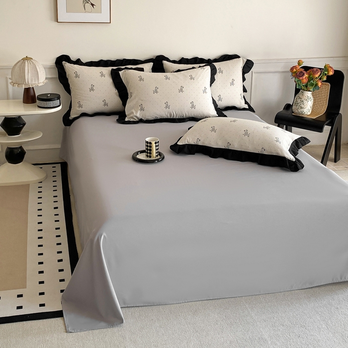 91家纺网 家纺一手货源 找家纺 乐沐家纺 2025新款法式花边夏被四件套 夏被-秘境